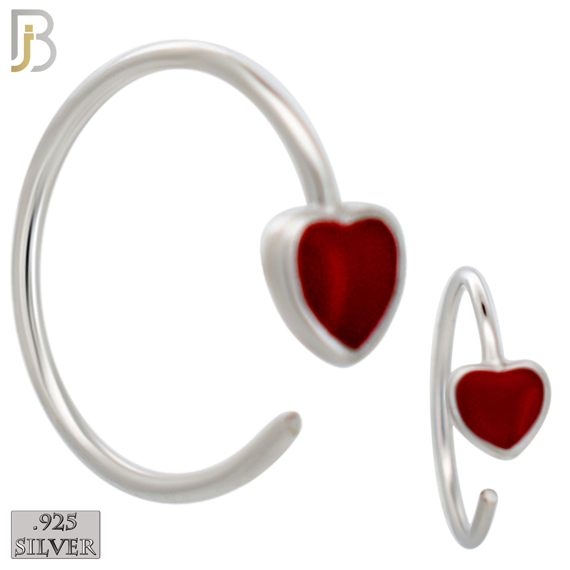 925-PK-CT133S - 925 Silver Hoops Heart Enamel - Pack of 60pcs image 3