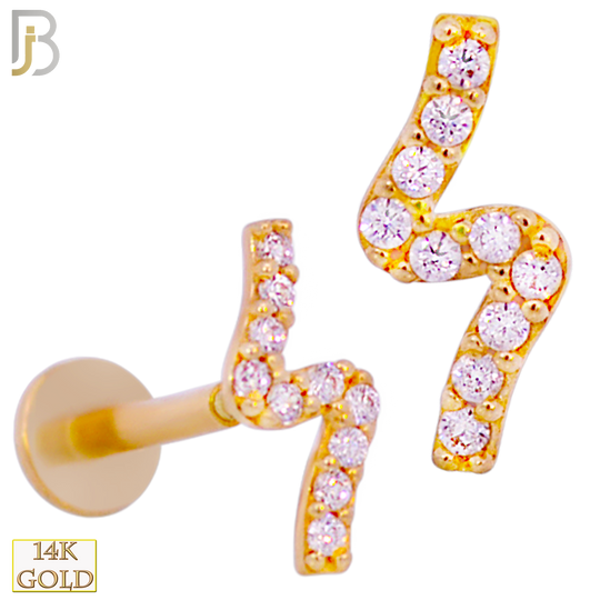 14-LB90 - 14k Yellow Studded S Labret image 0