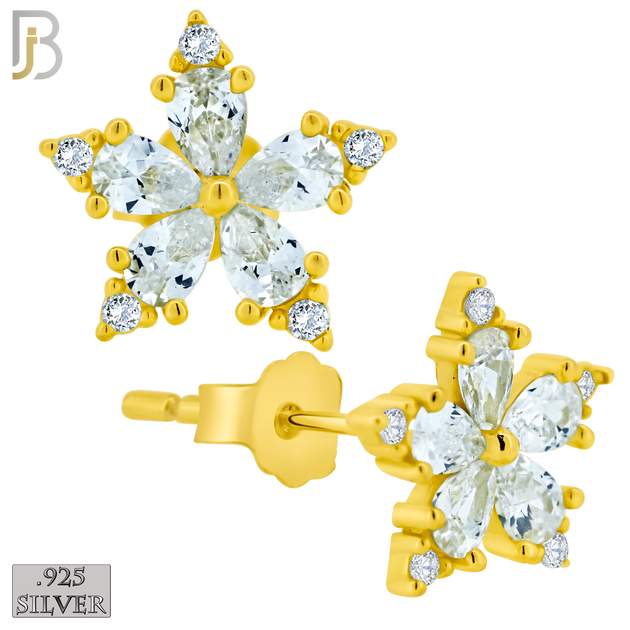 925-ES381 - .925 Sterling Silver Star Lantern with CZ Stud Earrings image 2