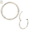 CT92 -  316 Stainless Steel Hinged Hoop with CZ Gems in Flush Setting Nose Rings (PACK OF 6) image 4
