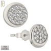 925-ES378 - .925 Sterling Silver CZ Studded Moon Phase Stud Earrings image 1