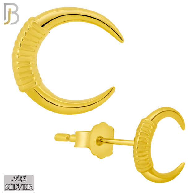 925-ES369 - .925 Sterling Silver Tribal Boar Tusk Stud Earrings image 2