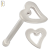 NR40B - 316L Surgical Steel Nose Bone Plain Curved Hollow Heart Design (PACK OF 6) image 1