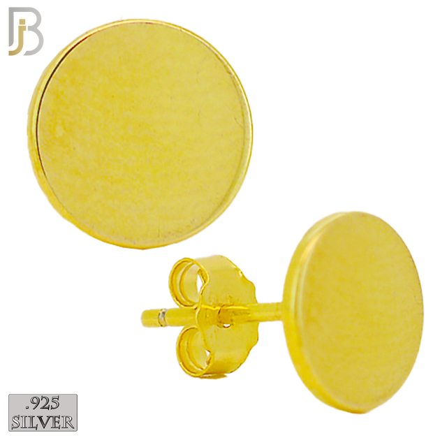 925-ES63 - .925 Sterling Silver Concave Round Plain Design Earring Stud image