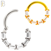 316L Steel Baguette Sparkle Clicker Hoops (Pack)