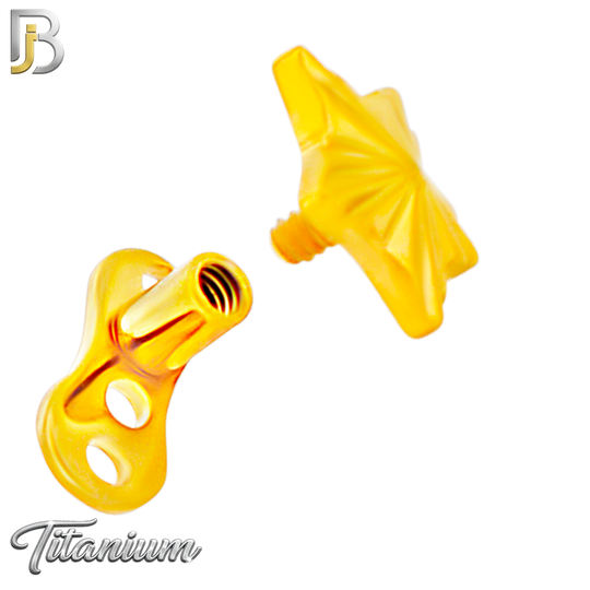 G23-DM26 - 14g G23 Titanium Anchor paired with a Surgical Steel Star Dermal Top (Pack of 6)