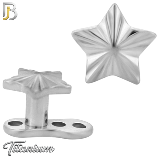 G23-DM26 - 14g G23 Titanium Anchor paired with a Surgical Steel Star Dermal Top (Pack of 6)