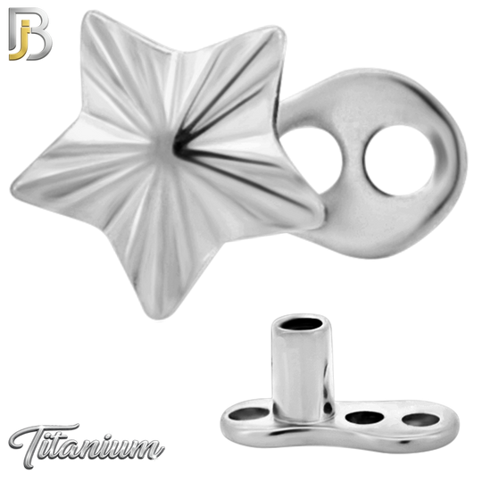 G23-DM26 - 14g G23 Titanium Anchor paired with a Surgical Steel Star Dermal Top (Pack of 6)