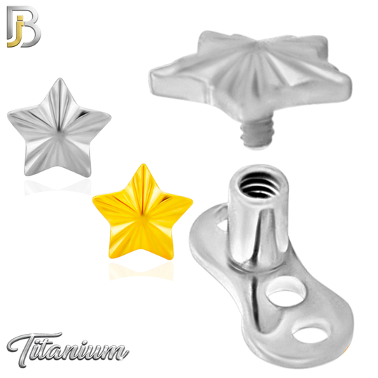 G23-DM26 - 14g G23 Titanium Anchor paired with a Surgical Steel Star Dermal Top (Pack of 6)