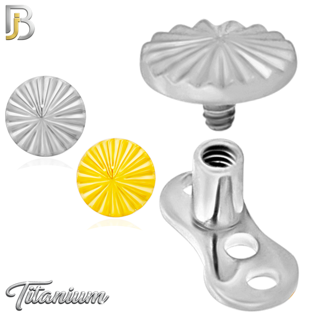 G23-DM27 -  14g G23 Titanium Anchor paired with a Surgical Steel Round Dermal Top (Pack of 6)