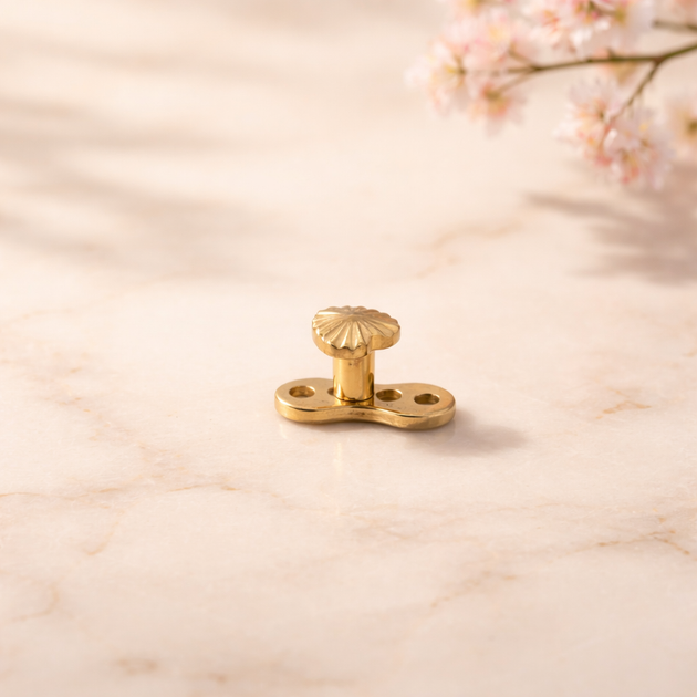 G23-DM28 - 14g G23 Titanium Anchor paired with a Surgical Steel Heart Dermal Top (Pack of 6)