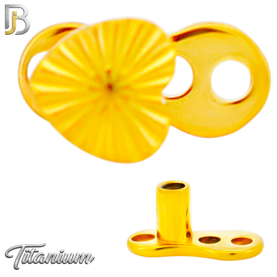 G23-DM28 - 14g G23 Titanium Anchor paired with a Surgical Steel Heart Dermal Top (Pack of 6)