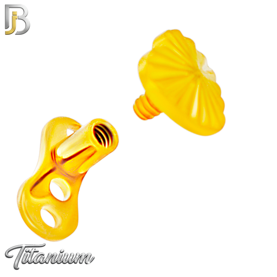 G23-DM28 - 14g G23 Titanium Anchor paired with a Surgical Steel Heart Dermal Top (Pack of 6)