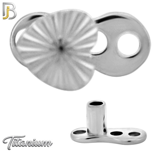 G23-DM28 - 14g G23 Titanium Anchor paired with a Surgical Steel Heart Dermal Top (Pack of 6)