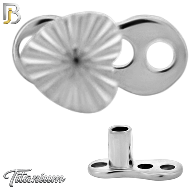 G23-DM28 - 14g G23 Titanium Anchor paired with a Surgical Steel Heart Dermal Top (Pack of 6)