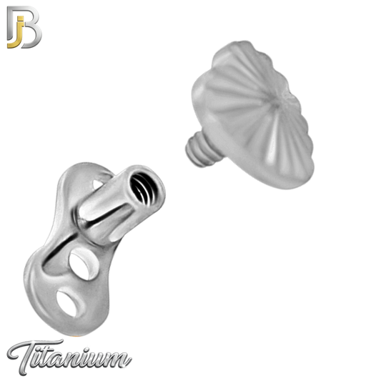 G23-DM28 - 14g G23 Titanium Anchor paired with a Surgical Steel Heart Dermal Top (Pack of 6)