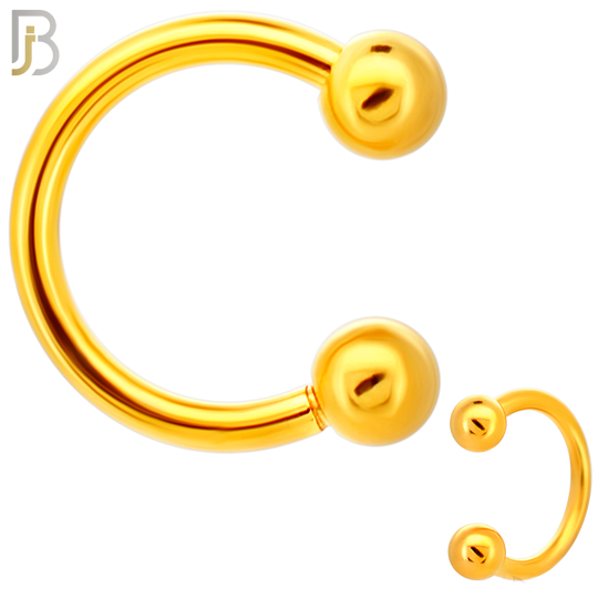 HS01G - 316L Surgical Steel Gold Plated Horseshoe Screw Ball External Threaded (PACK OF 6)