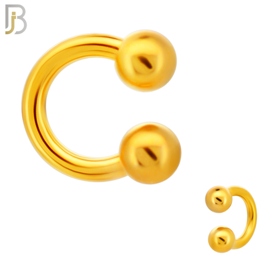 HS01G - 316L Surgical Steel Gold Plated Horseshoe Screw Ball External Threaded (PACK OF 6)