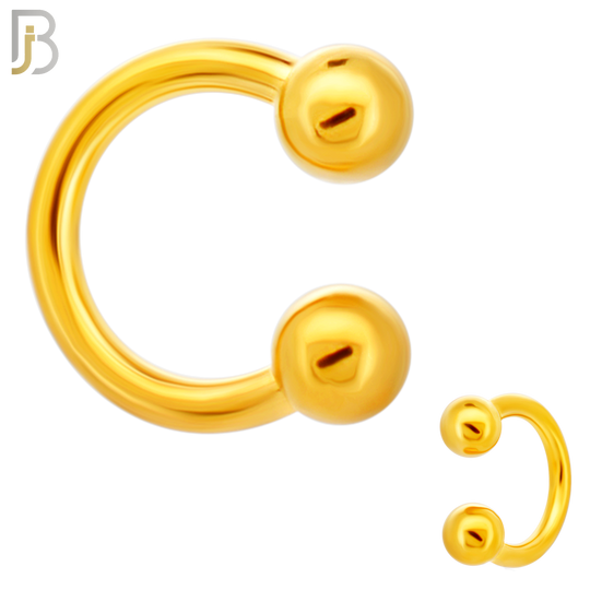 HS01G - 316L Surgical Steel Gold Plated Horseshoe Screw Ball External Threaded (PACK OF 6)