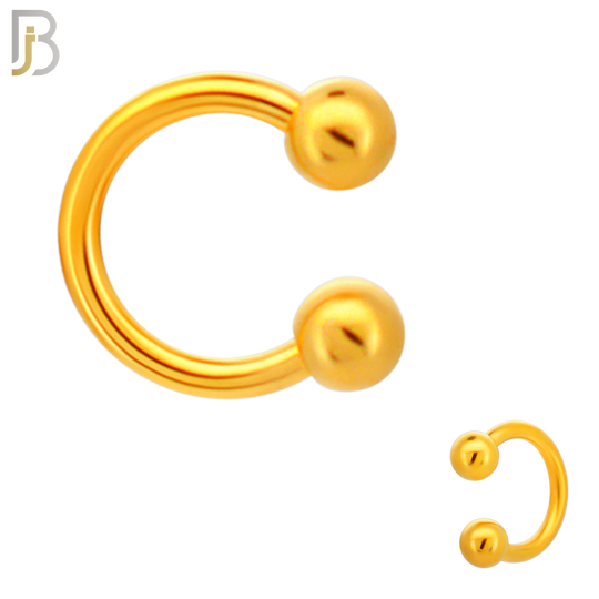 HS01G - 316L Surgical Steel Gold Plated Horseshoe Screw Ball External Threaded (PACK OF 6)