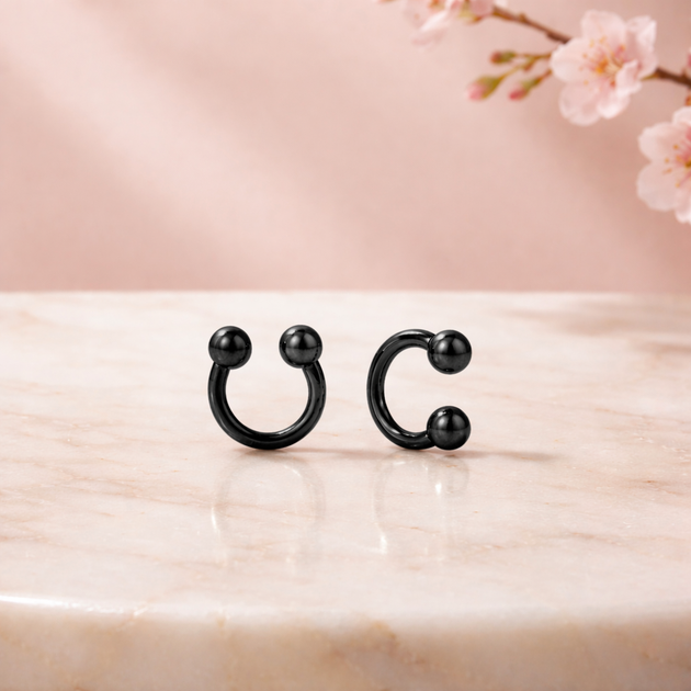 PK-HS01 - 316L Surgical Steel Horseshoe Body Jewelry – External Threaded Ball Rings, 60-Piece Set