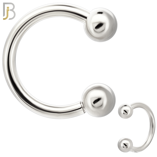 HS01S - 316L Surgical Steel Horseshoe Plain  Screw Ball External Threaded (PACK OF 6)