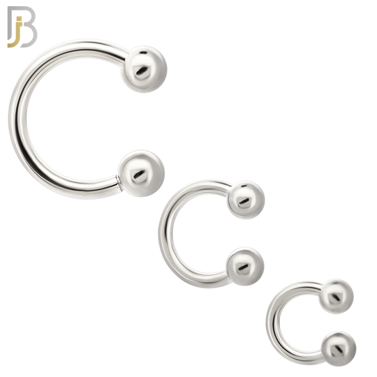 HS01S - 316L Surgical Steel Horseshoe Plain  Screw Ball External Threaded (PACK OF 6)