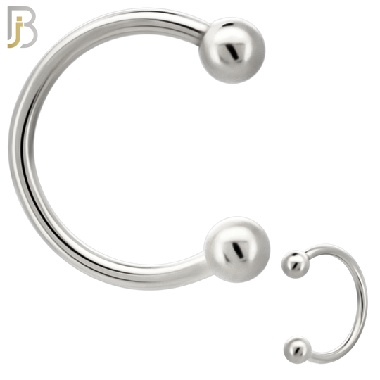 HS01S - 316L Surgical Steel Horseshoe Plain  Screw Ball External Threaded (PACK OF 6)