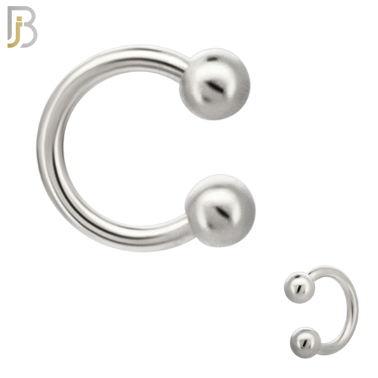 HS01S - 316L Surgical Steel Horseshoe Plain  Screw Ball External Threaded (PACK OF 6)