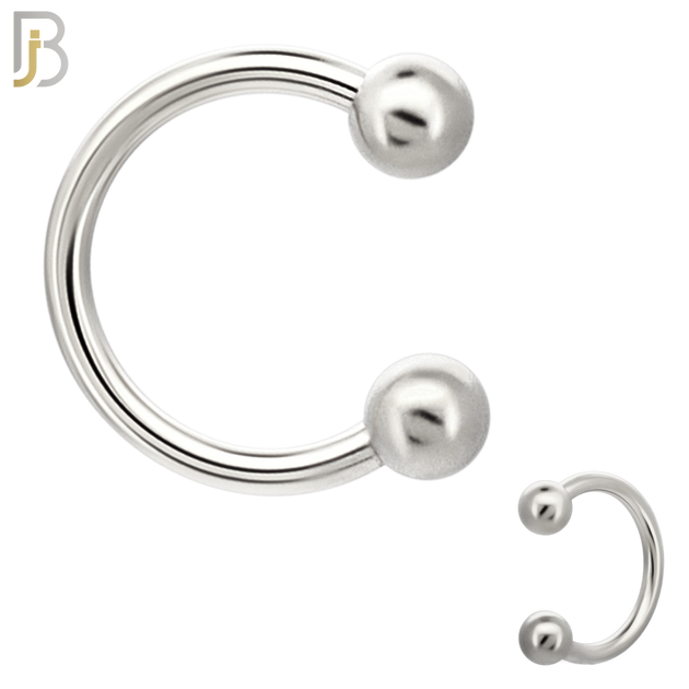 HS01S - 316L Surgical Steel Horseshoe Plain  Screw Ball External Threaded (PACK OF 6)