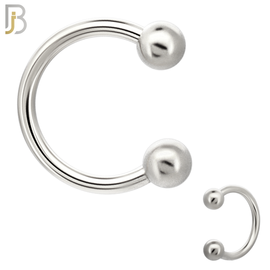 HS01S - 316L Surgical Steel Horseshoe Plain  Screw Ball External Threaded (PACK OF 6)