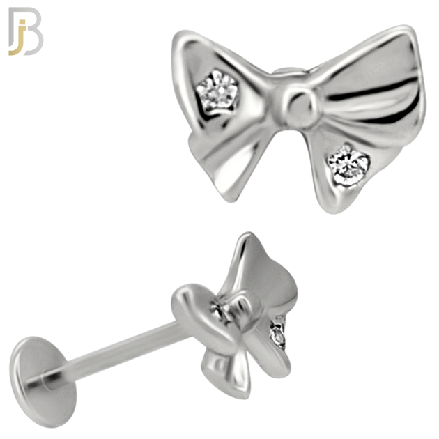 LB36 - 18g - 316L Surgical Steel Ribbon Flat Back Labret