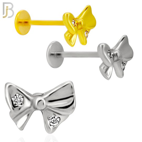 LB36 - 18g - 316L Surgical Steel Ribbon Flat Back Labret