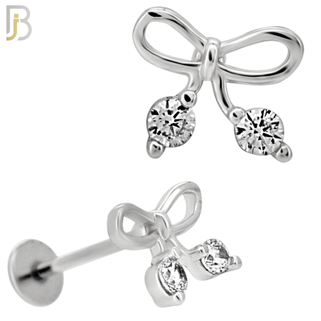 LB37 - 18g - 316L Surgical Steel Ribbon Flat Back Labret