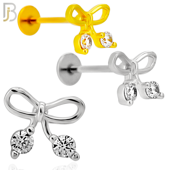 LB37 - 18g - 316L Surgical Steel Ribbon Flat Back Labret