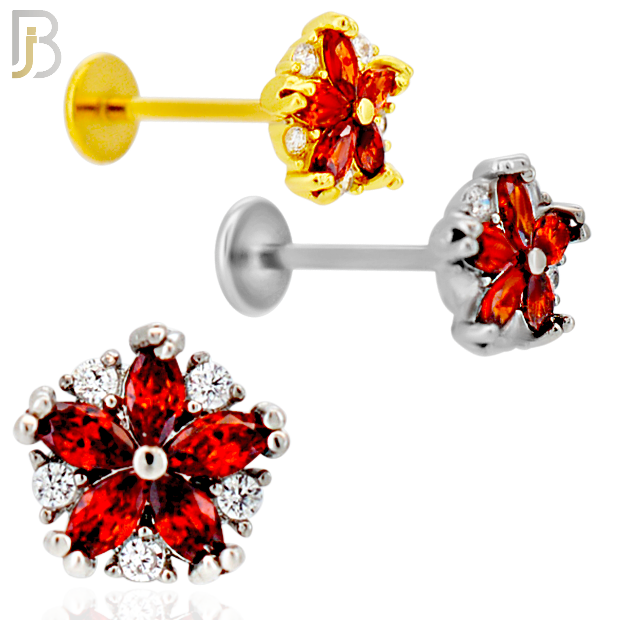 316L Steel Flower Flat Back Labret Jewelry