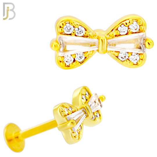 LB46 - 18g - 316L Surgical Steel Bow Tie Flat Back Labret