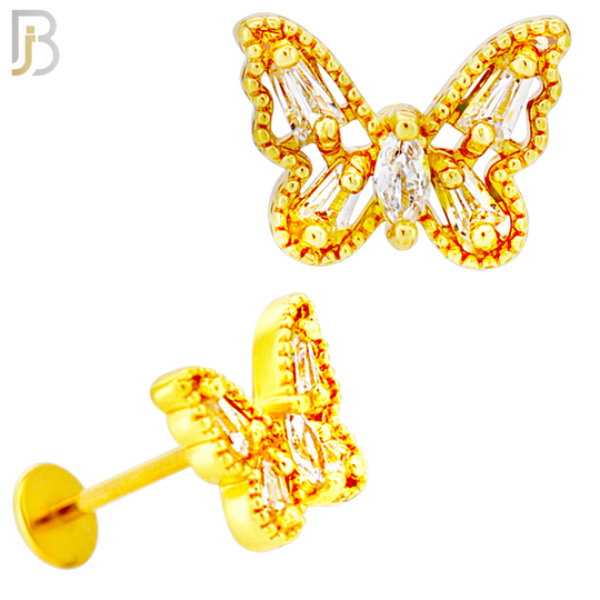 LB53 - 18g - 316L Surgical Steel Butterfly Flat Back Labret