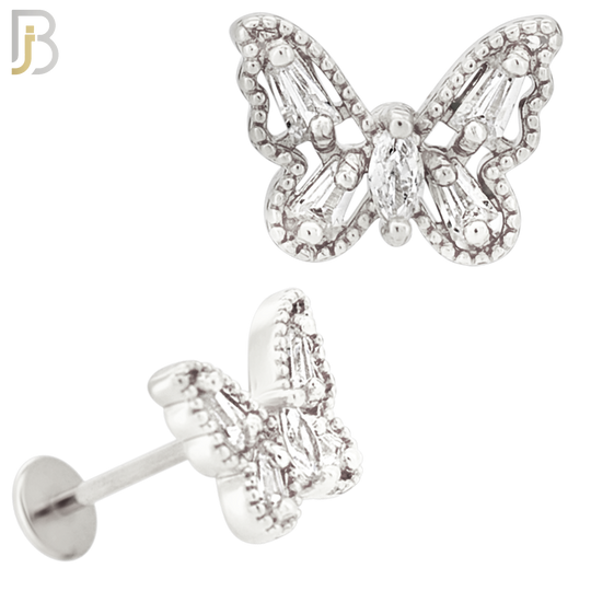 LB53 - 18g - 316L Surgical Steel Butterfly Flat Back Labret