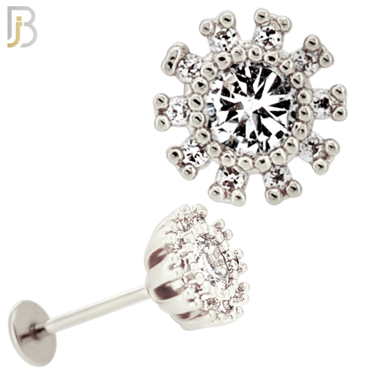 LB54 - 18g - 316L Surgical Steel Flower Flat Back Labret