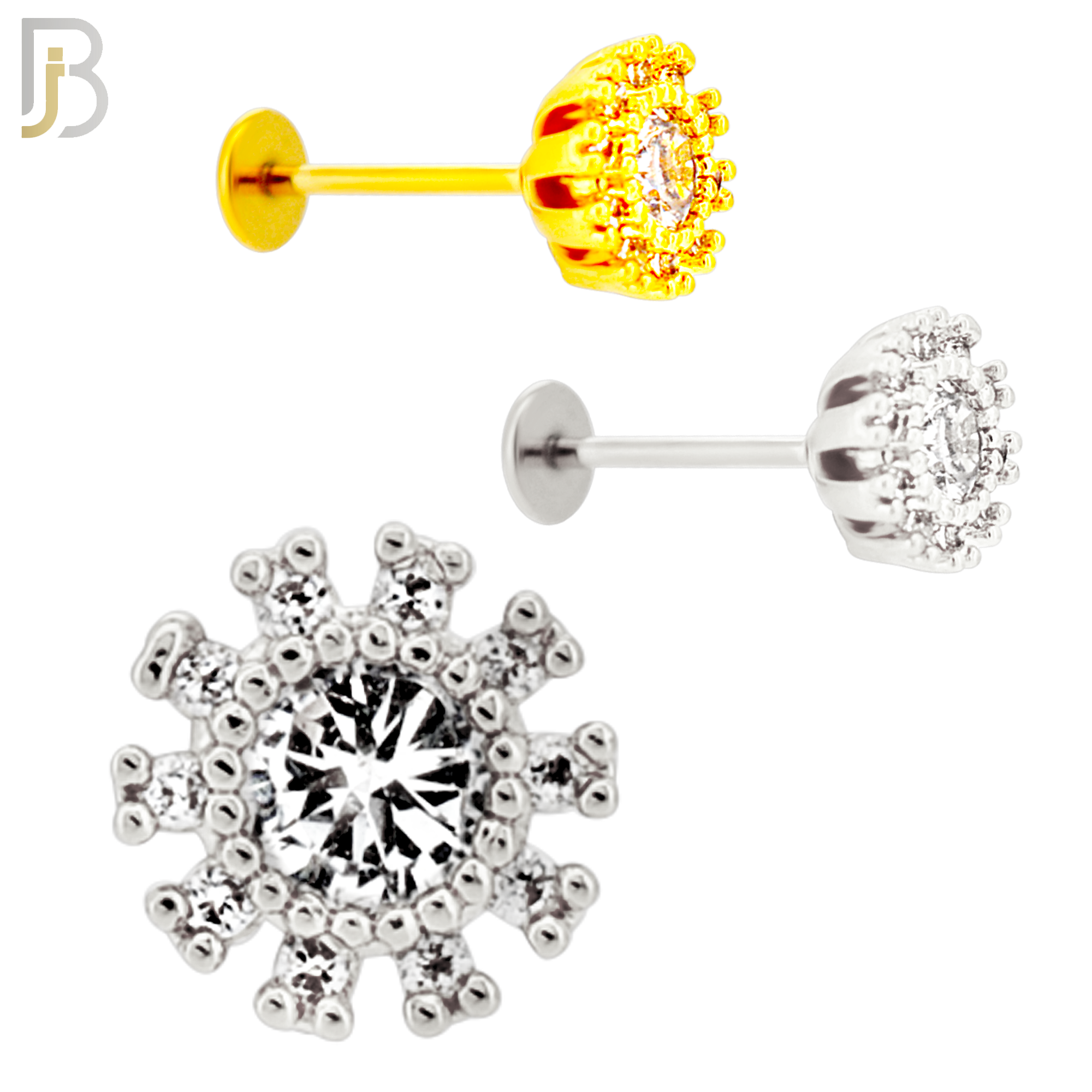 316L Surgical Steel Flower Labret | Flat Back