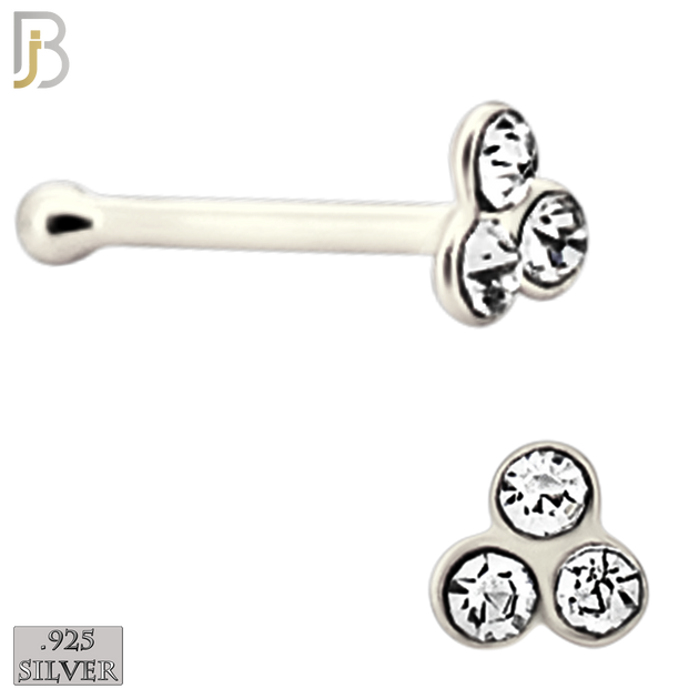 925-PK-NR08BS - 120 pcs, 925 Sterling Silver Nose Bones, 22g Thickness, Assorted Shapes Packages