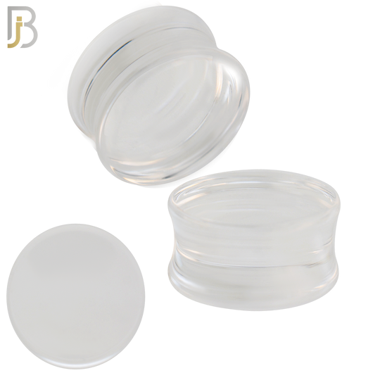 PA01C - Clear Solid Acrylic Double Flare Plug Sold as Pair