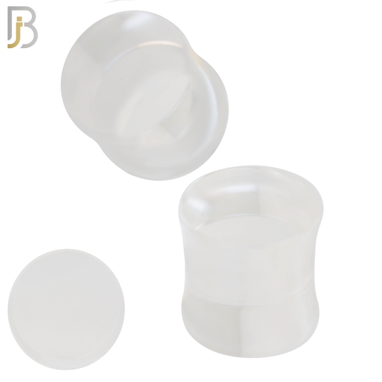 PA01C - Clear Solid Acrylic Double Flare Plug Sold as Pair
