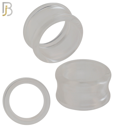 PA02C -  Clear  Tunnel Acrylic Double Flare Plug Sold as Pair