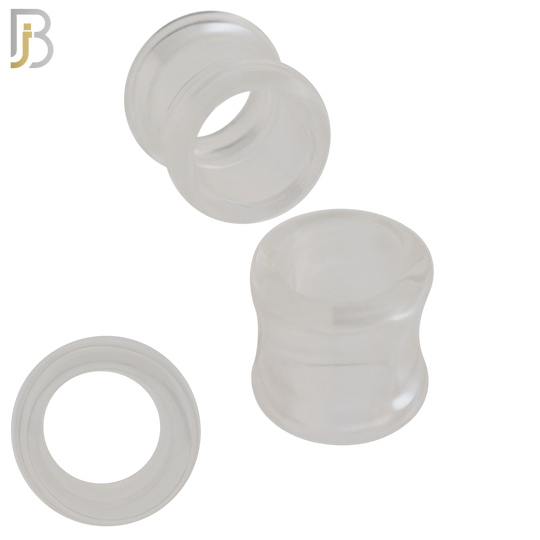 PA02C -  Clear  Tunnel Acrylic Double Flare Plug Sold as Pair