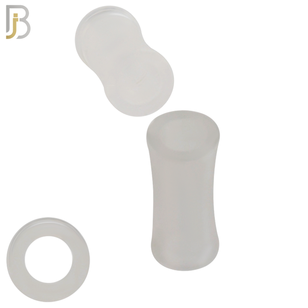 PA02C -  Clear  Tunnel Acrylic Double Flare Plug Sold as Pair