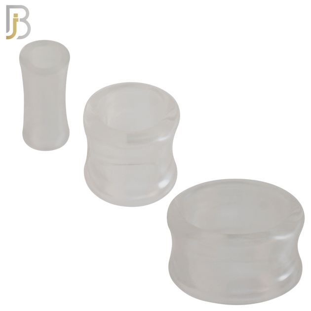 PA02C -  Clear  Tunnel Acrylic Double Flare Plug Sold as Pair