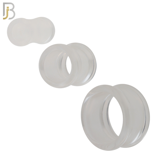 PA02C -  Clear  Tunnel Acrylic Double Flare Plug Sold as Pair