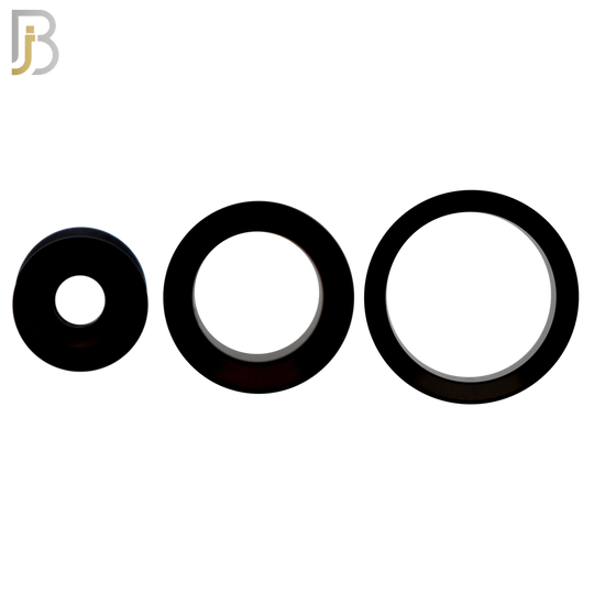 PA02K - Black Tunnel Acrylic Double Flare Plug Sold as Pair